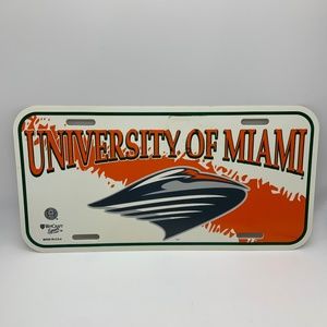 Vintage Wincraft Sports University of Miami Hurricanes Logo License Plate